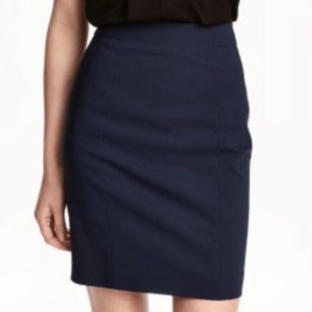 H&M Navy Blue Pencil Skirt